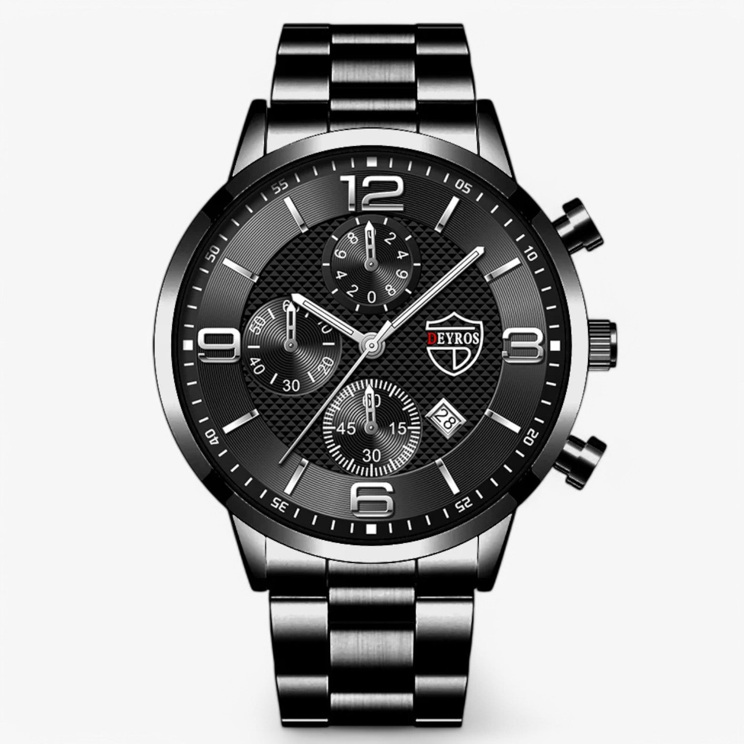 Orologio da Uomo in Acciaio Inossidabile con Funzione Luminosa - Nero Argento - acciaio funzione inossidabile luminosa mens accessory orologio orologio uomo uomo watch for men watches - Concept Palermo