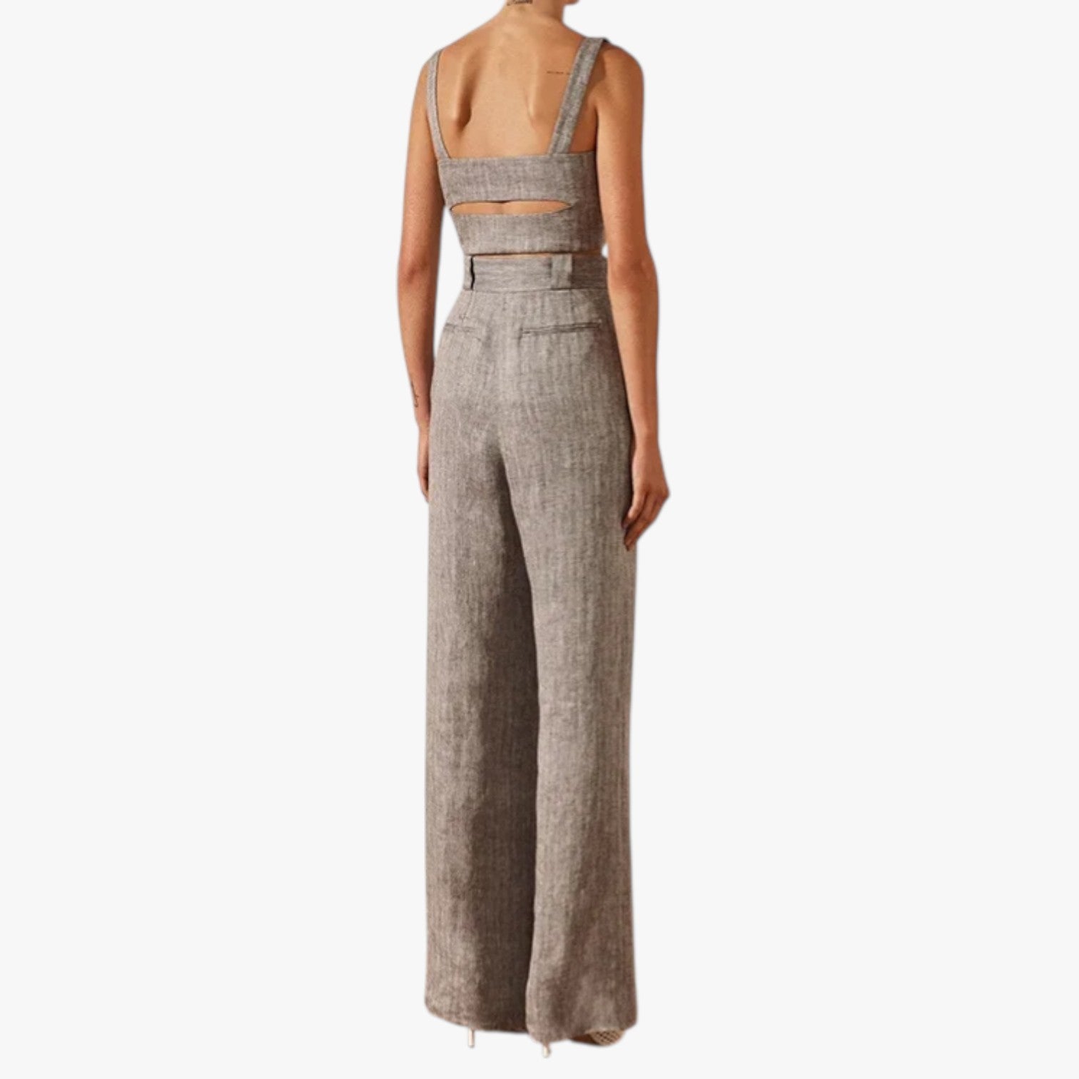 Pantaloni Donna Vita Alta in Lino-Cotone Eleganza Aria & Libertà Tutto il Giorno - - alta aria cotone donna eleganza giorno libertà linen pants lino pants pants for women women pants - Concept Palermo