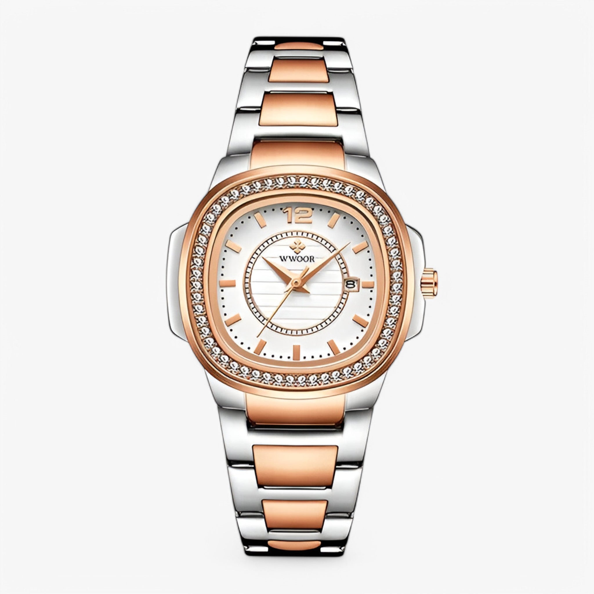 Orologio da polso da donna in oro con diamanti - rosa bianca - diamanti donna orologio orologio polso polso watch for men watches - Concept Palermo