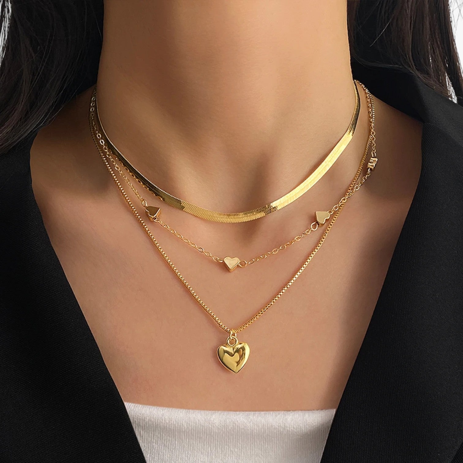 Eleganza a strati - La collana a cuore che illumina il tuo look Lana Donna - - collana cuore donna elegant womens necklaces eleganza eleganza strati illumina jewelry lana necklace Necklaces for Women - Concept Palermo