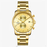 Elegant heren chronograafhorloge van roestvrij staal, luxe zakelijk