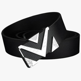 Cintura Uomo Elegante in Pelle Nera con Fibbia Dorata a V - Fibbia nera e bianca - Belts belts for men cintura cintura fibbia dorata fibbia Linen Men Mens belt uomo - Concept Palermo