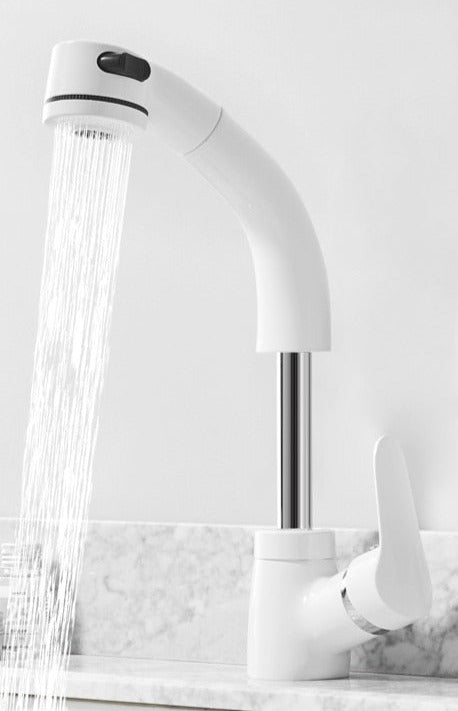 Rubinetto Miscelatore Estraibile in Ottone per Bagno Uomo - Alta Qualità - Bianco - bagno crane estraibile home & garden miscelatore ottone rubinetto sollevatore sollevatore estraibile - Concept Palermo
