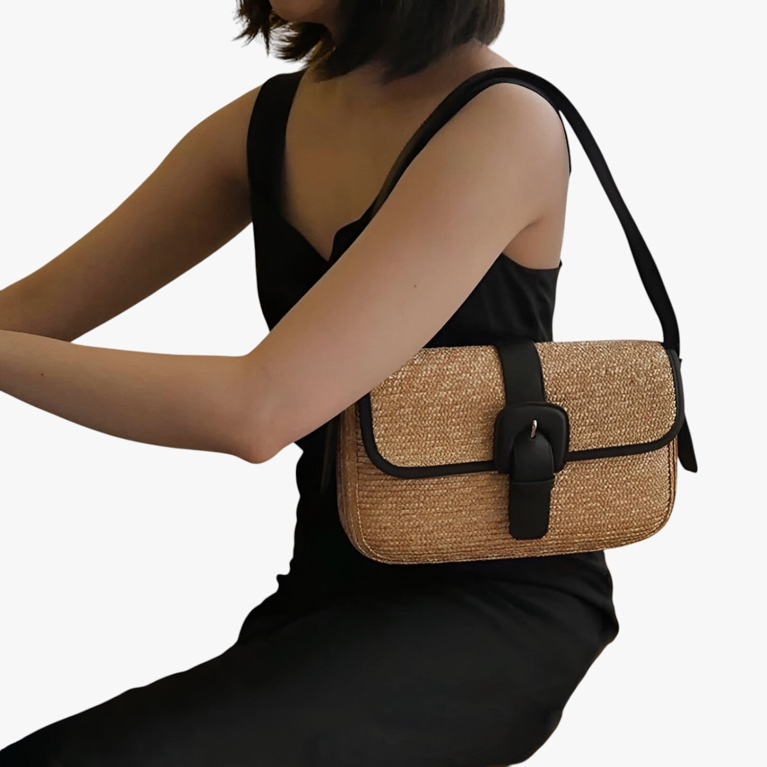 Borsa da spiaggia in rattan fatta a mano di lusso Pelle - - bags borsa borsa spiaggia fatta handbags mano pelle rattan spiaggia Women's handbags - Concept Palermo