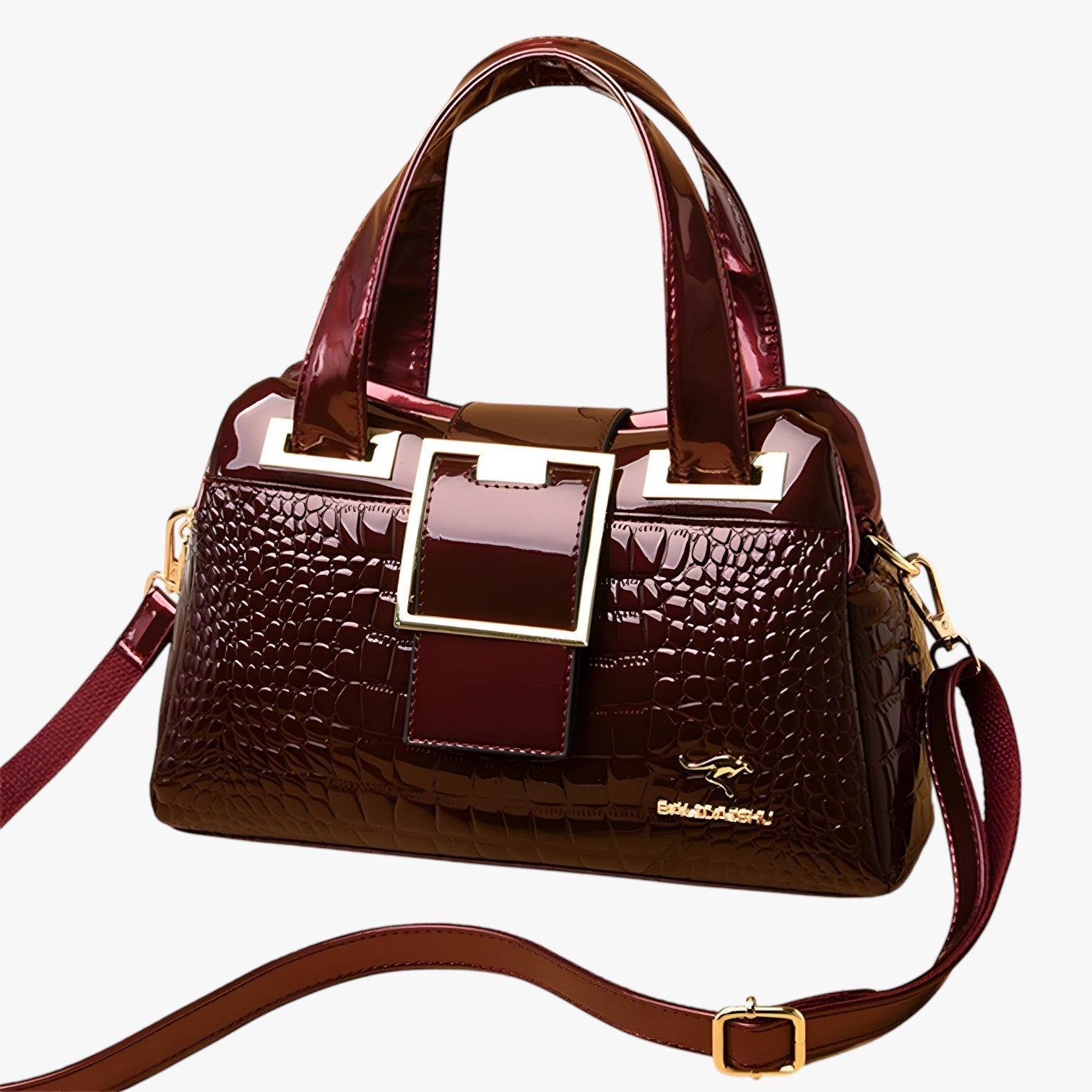 Borsa a Tracolla Donna Grande Nera in Ecopelle Effetto Coccodrillo - Elegante e Versatile - - Bags borsa borsa tracolla coccodrillo donna finto handbags tracolla women bags - Concept Palermo