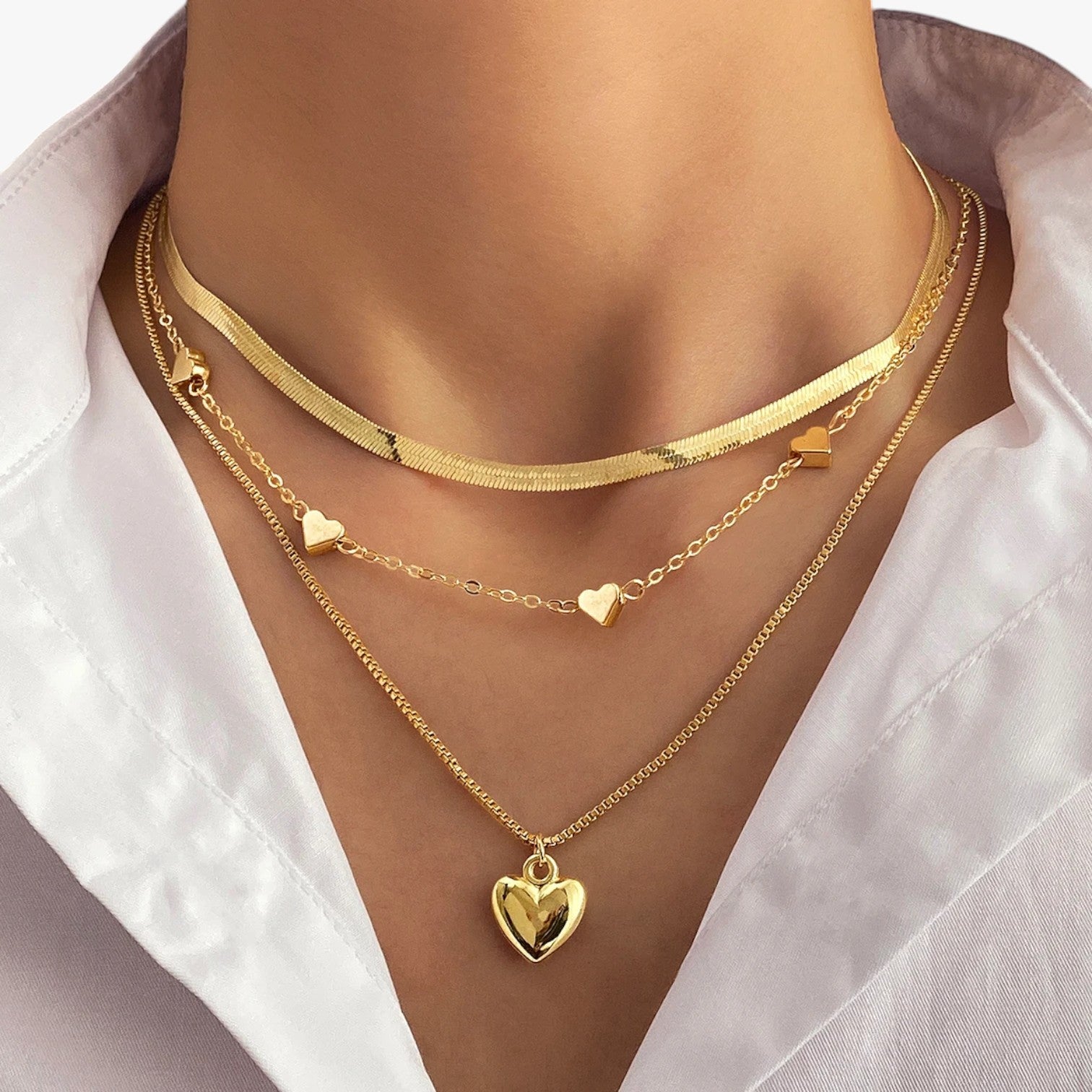 Eleganza a strati - La collana a cuore che illumina il tuo look Lana Donna - - collana cuore donna elegant womens necklaces eleganza eleganza strati illumina jewelry lana necklace Necklaces for Women - Concept Palermo