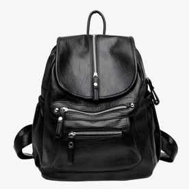 Zaini in Pelle di Eleganza Vintage per Donne e Ragazze - Nero - Backpacks Bags donne eleganza Linen pelle ragazze vintage Women women bags zaini zaini pelle - Concept Palermo