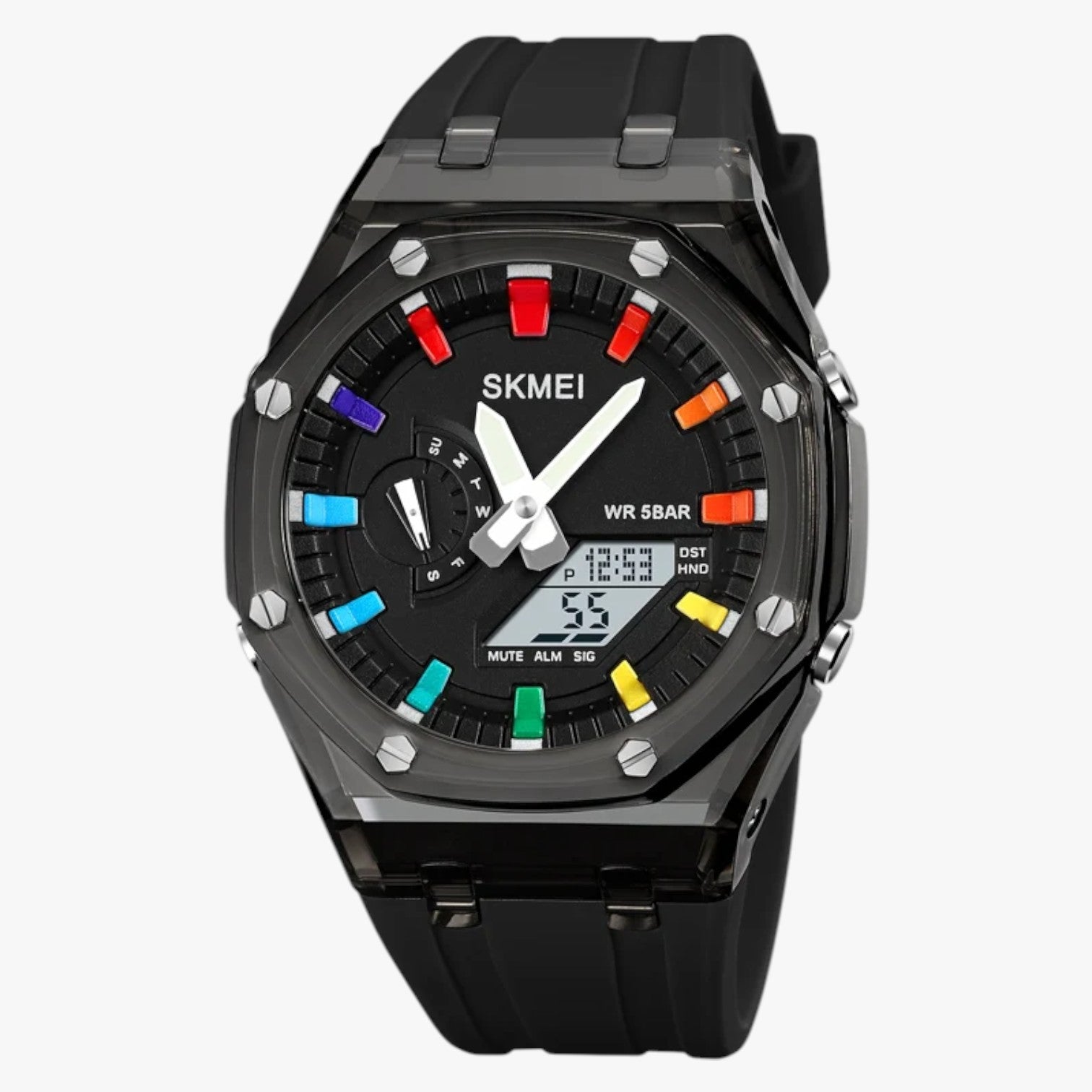 Orologio digitale trasparente da 5 ATM con sveglia e funzioni intelligenti Uomo - moda nero bianco - digitale funzioni intelligenti orologio orologio digitale sveglia trasparente uomo watch WATCHES FOR MEN Wristwatch - Concept Palermo