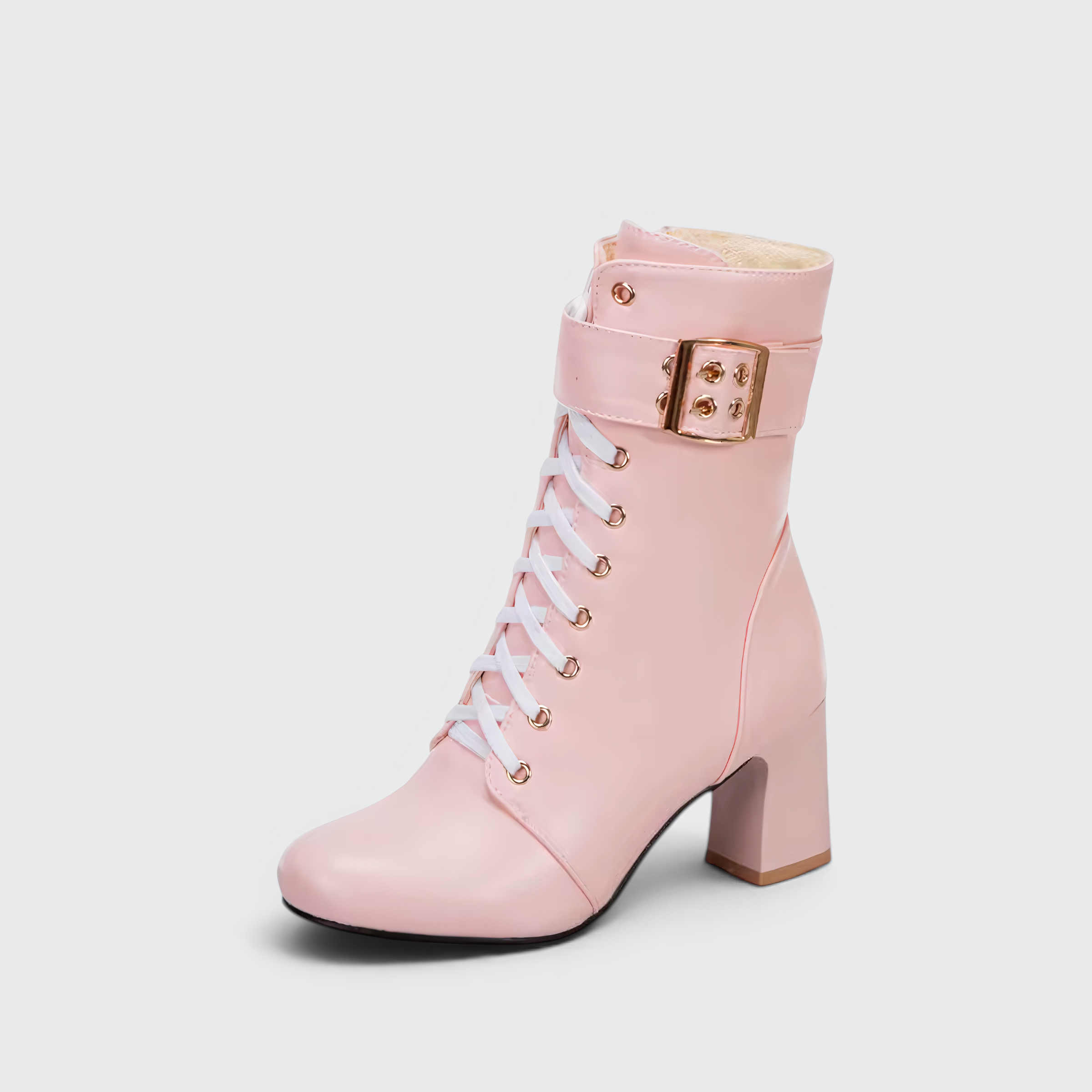 Botines al tobillo con cordones y correa ajustable