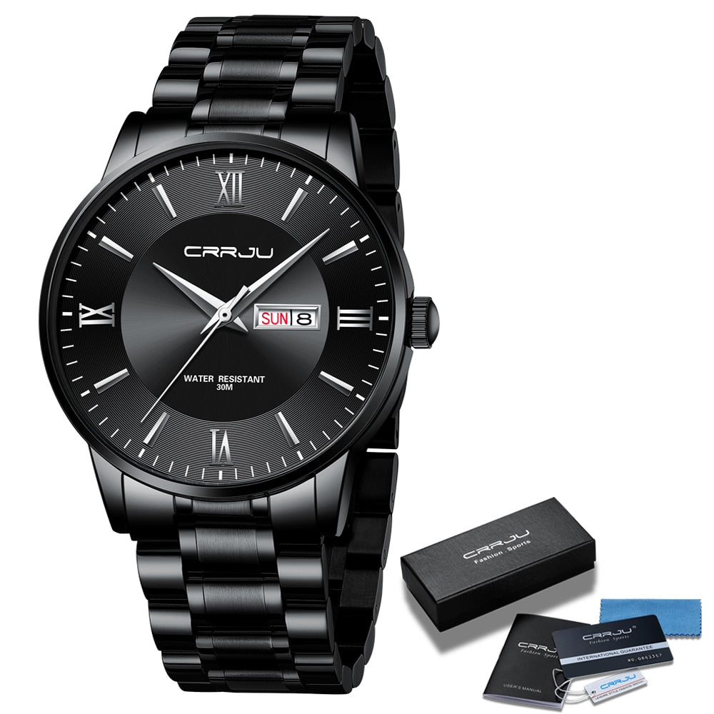 Orologio sportivo impermeabile di lusso CRRJU - Nero - all crrju Horloges impermeabile new arrival new_for_google_may orologio orologio sportivo sportivo watches - Concept Palermo