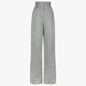 Pantaloni Donna Vita Alta in Lino-Cotone Eleganza Aria & Libertà Tutto il Giorno - Grigio - alta aria cotone Cotton donna eleganza giorno libertà linen pants lino pants pants for women Solid Women women pants - Concept Palermo