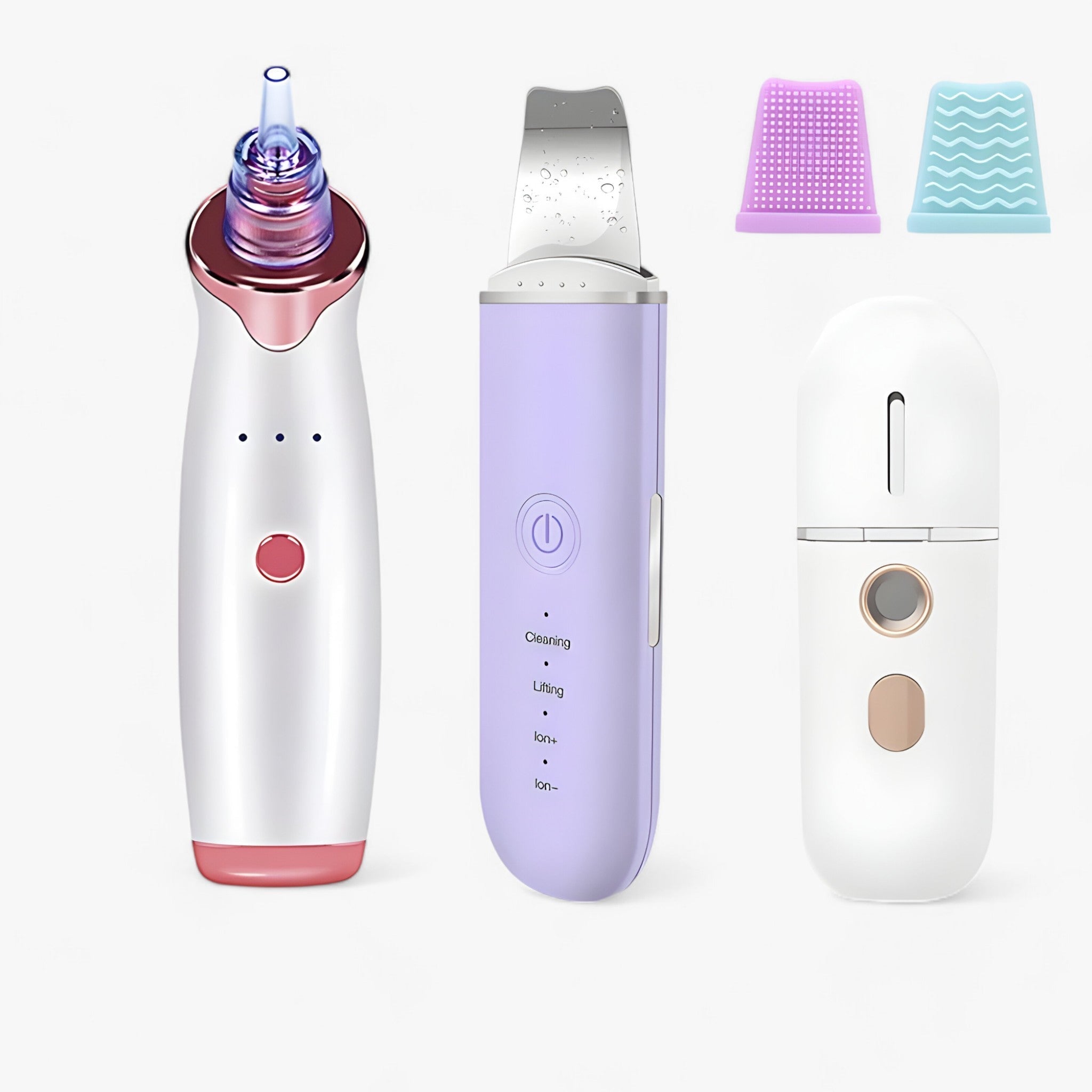 Spatola facciale a ultrasuoni - Strumento per il rassodamento del viso e la rimozione dei punti neri Pelle Uomo - Insieme di Violette 2 - cosmetics facciale neri pelle punti rassodamento rimozione skin care skinscrub pro | spatola facciale a ultrasuoni - strumento per il rassodamento del viso e la rimozione dei punti neri - € spatola - Concept Palermo