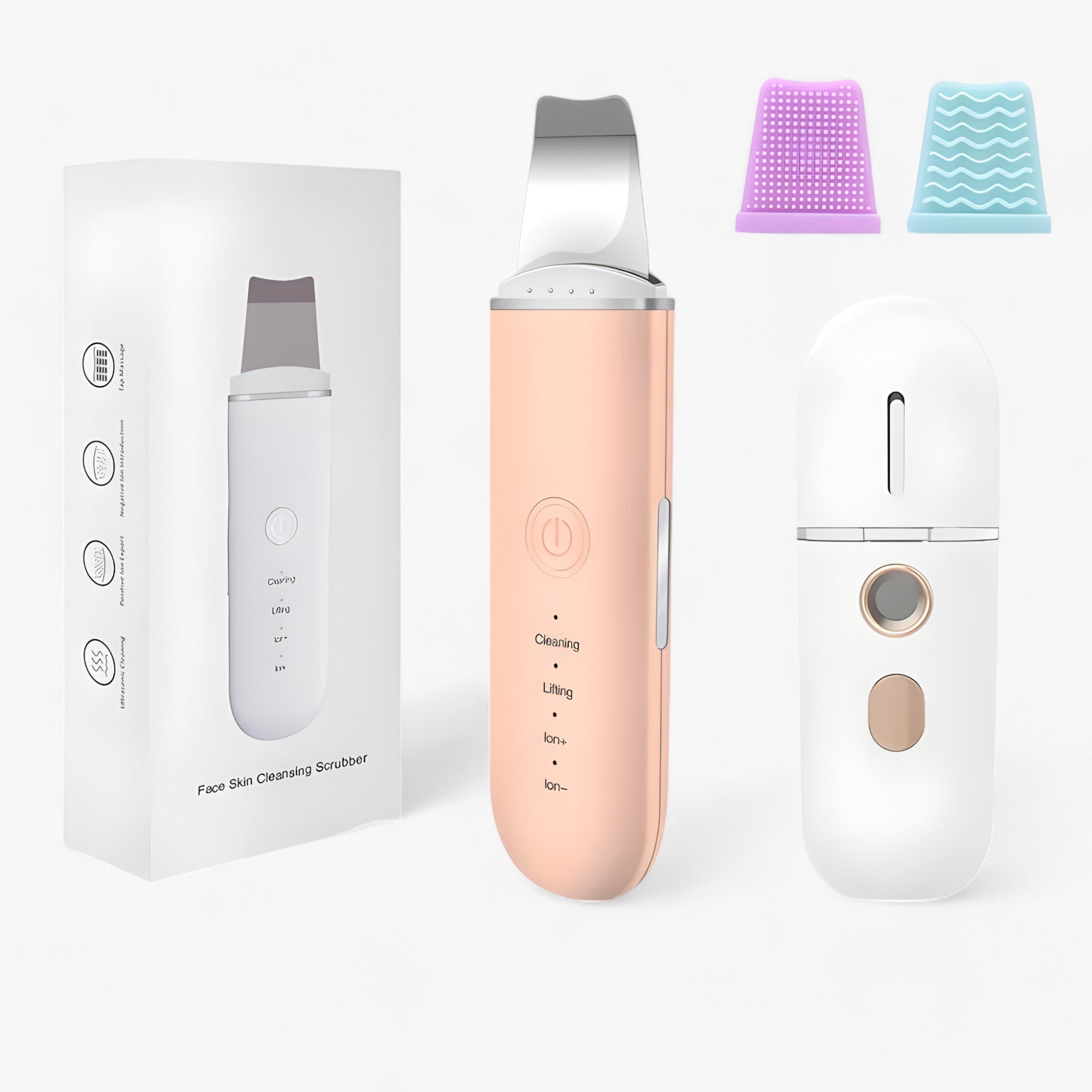 Spatola facciale a ultrasuoni - Strumento per il rassodamento del viso e la rimozione dei punti neri Pelle Uomo - Insieme arancione 1 - cosmetics facciale neri pelle punti rassodamento rimozione skin care skinscrub pro | spatola facciale a ultrasuoni - strumento per il rassodamento del viso e la rimozione dei punti neri - € spatola - Concept Palermo