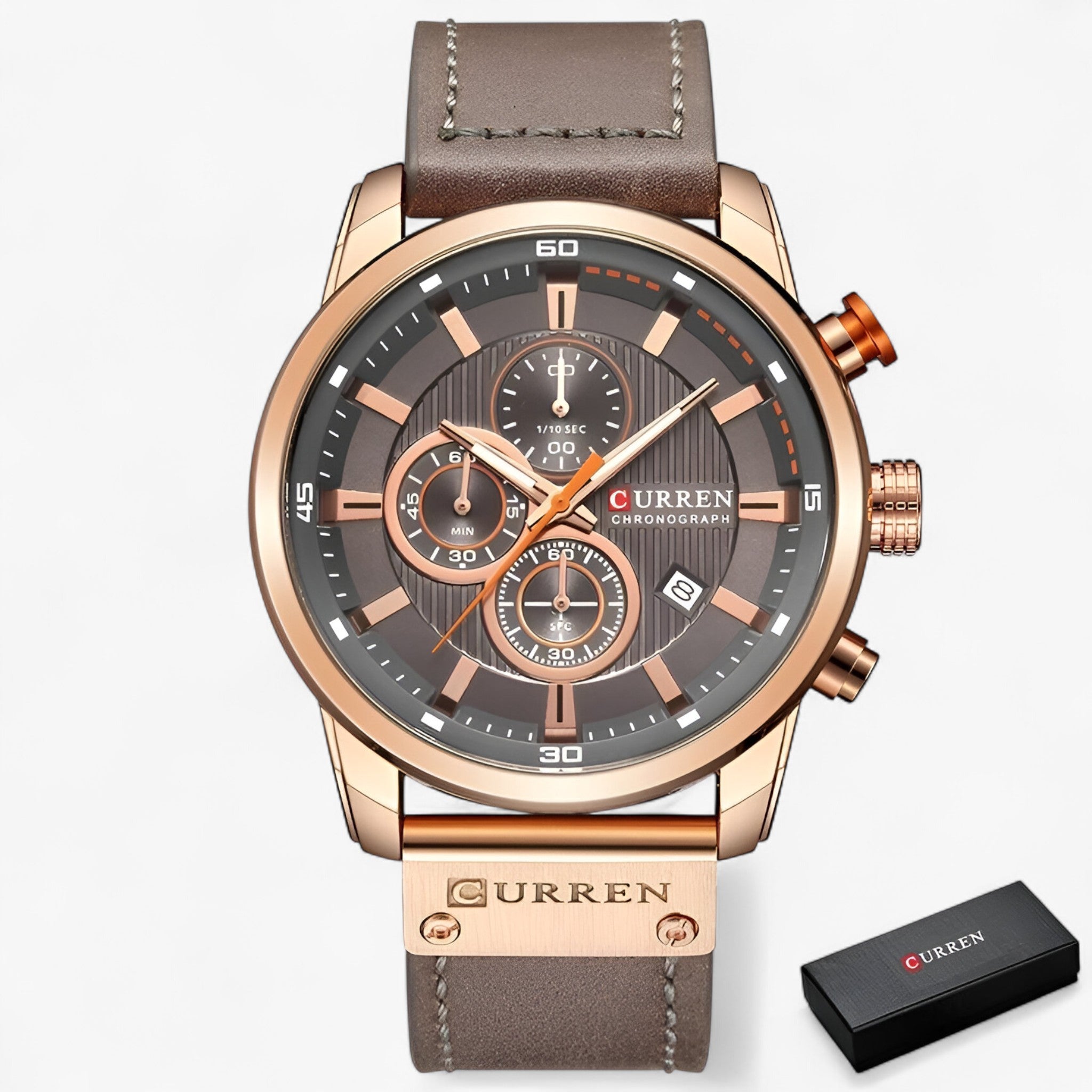 Orologio cronografo da polso CURREN per uomo - Rosa grigio - cronografo curren orologio orologio cronografo polso uomo watch watches WATCHES FOR MEN wistwatches - Concept Palermo