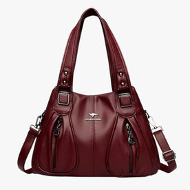 Eleganza quotidiana – Borsa a tracolla da donna in PU che valorizza ogni look - Borgogna - bag bags borsa donna eleganza eleganza quotidiana Linen look ogni pelle Women women bags Women's handbags - Concept Palermo