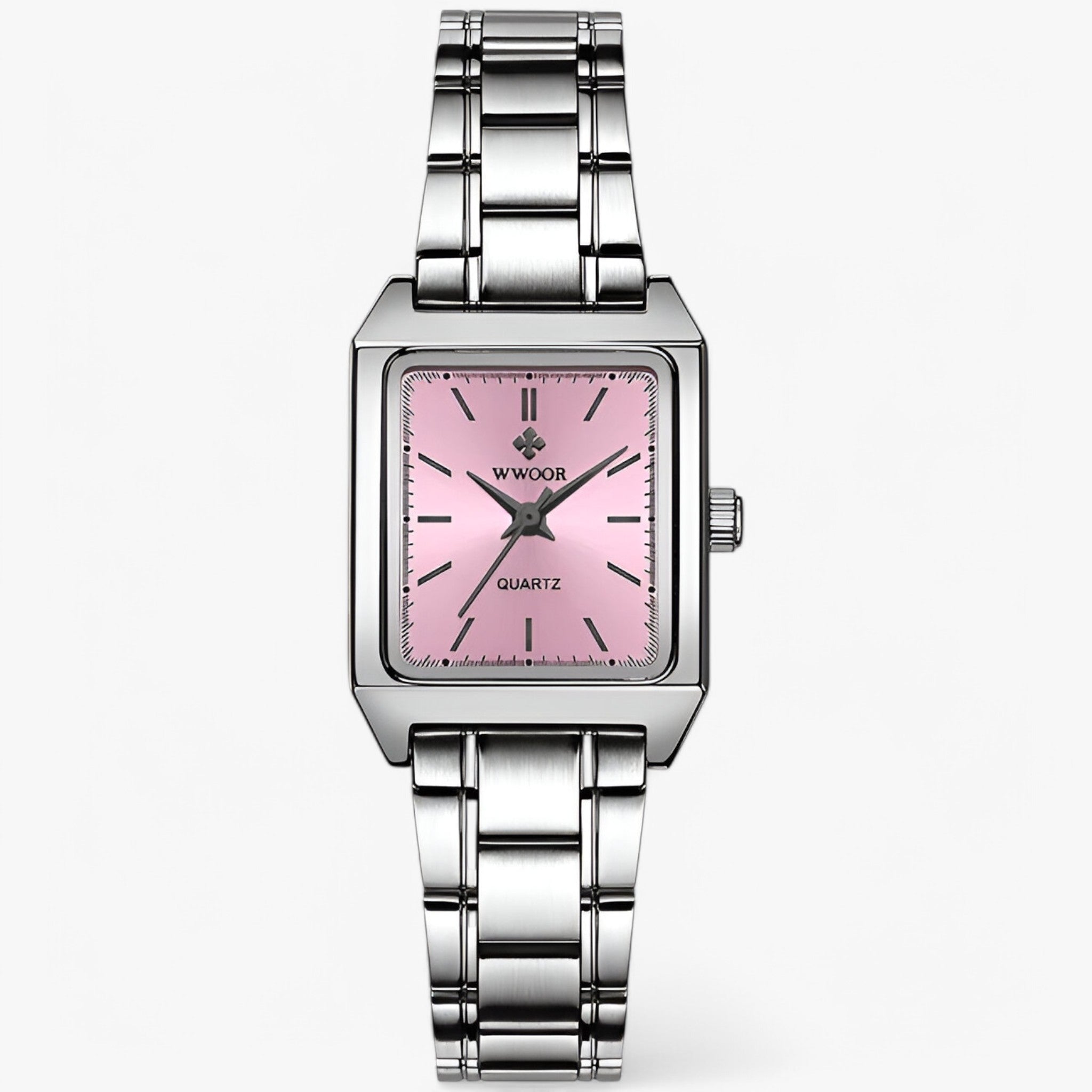 Orologio Rettangolare Lusso Donna con Diamanti, Elegante e Brillante - Acciaio Rosa - diamanti orologio orologio rettangolare rettangolare watch for women watches - Concept Palermo