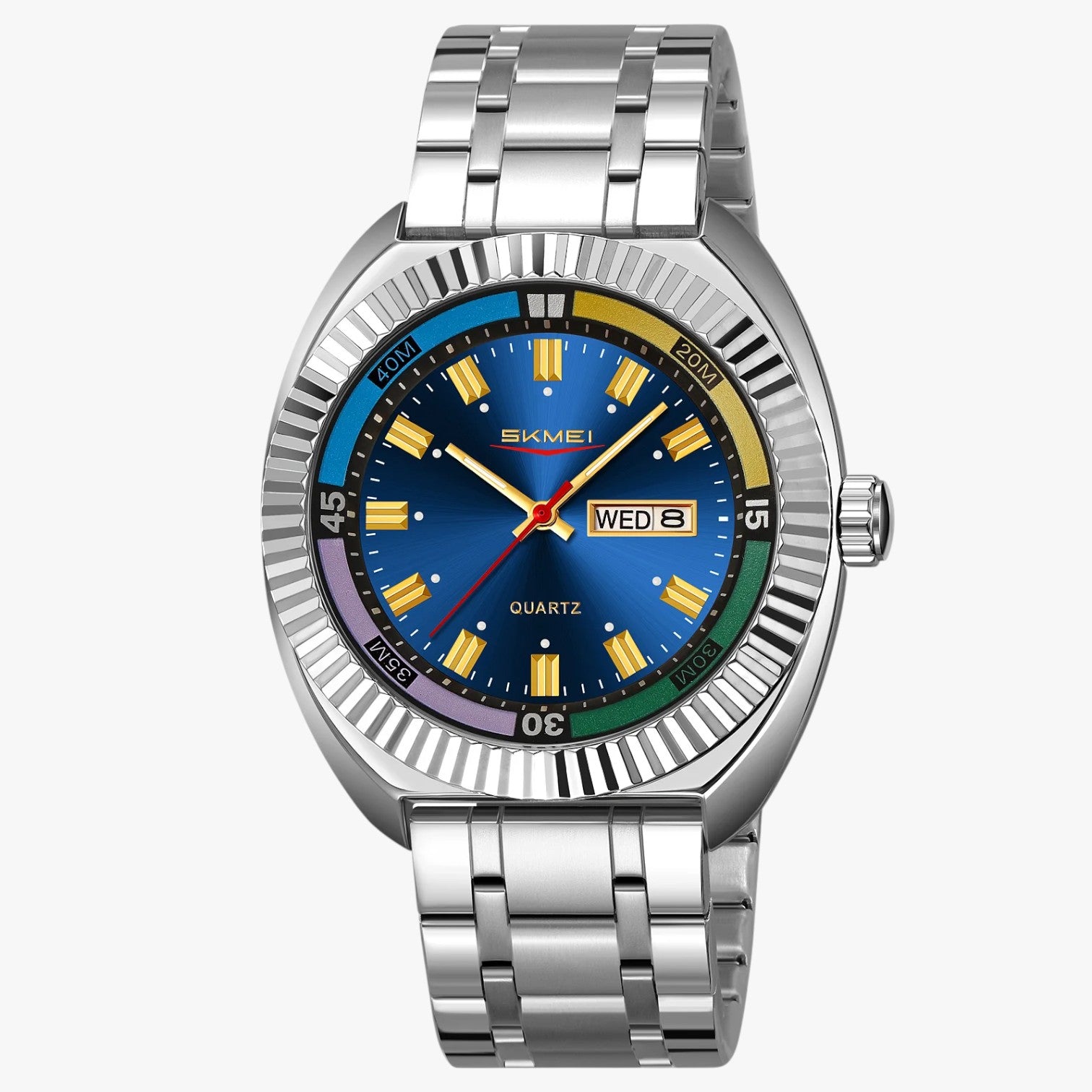 Eleganza durevole - Orologio impermeabile in acciaio inossidabile di Oro Uomo - Acciaio inossidabile Blu - acciaio eleganza impermeabile inossidabile orologio uomo watch watch for men watches WATCHES FOR MEN wistwatches - Concept Palermo