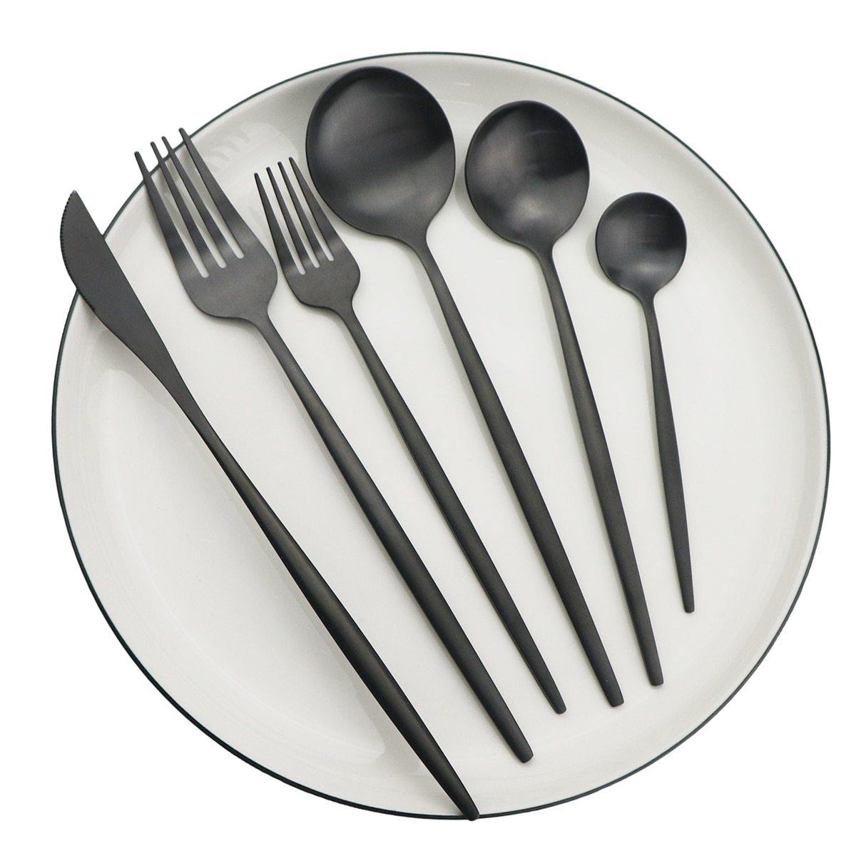 Set di Posate Minimaliste 36 Pezzi in Acciaio Inox, Design Moderno per 6 Persone - - cutlery cutlery sets Flatware Sets forks home & garden knives minimalist cutlery minimaliste pezzi pezzi posate posate spoons stainless steel teaspoons - Concept Palermo