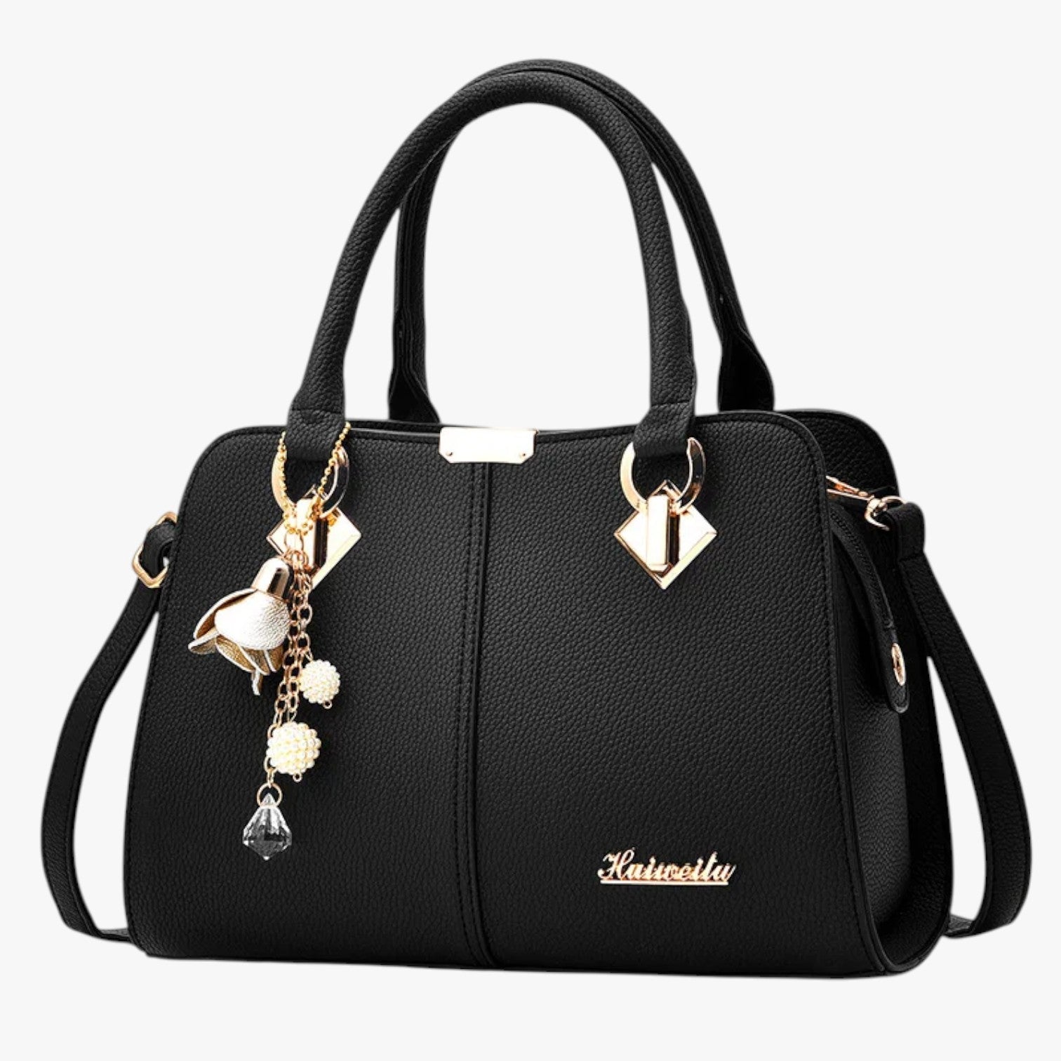 Borsa a Spalla Donna Elegante Casual in Ecopelle Nera Grande con Tracolla Regolabile - - Bags borsa casual comfort donna eleganza eleganza comfort spalla women bags Women's handbags - Concept Palermo