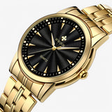 Luxe Gouden Roestvrijstalen Horloge voor Heren