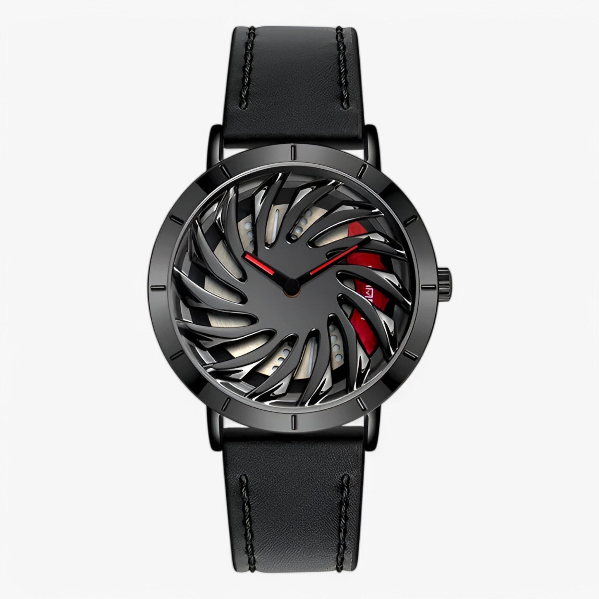 Orologio Sportivo da Uomo con Design a Volante - pelle nera - design mens watch orologio orologio sportivo sportivo uomo volante watch for men watches - Concept Palermo