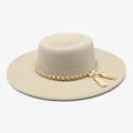 Sombrero fedora de lana con perlas