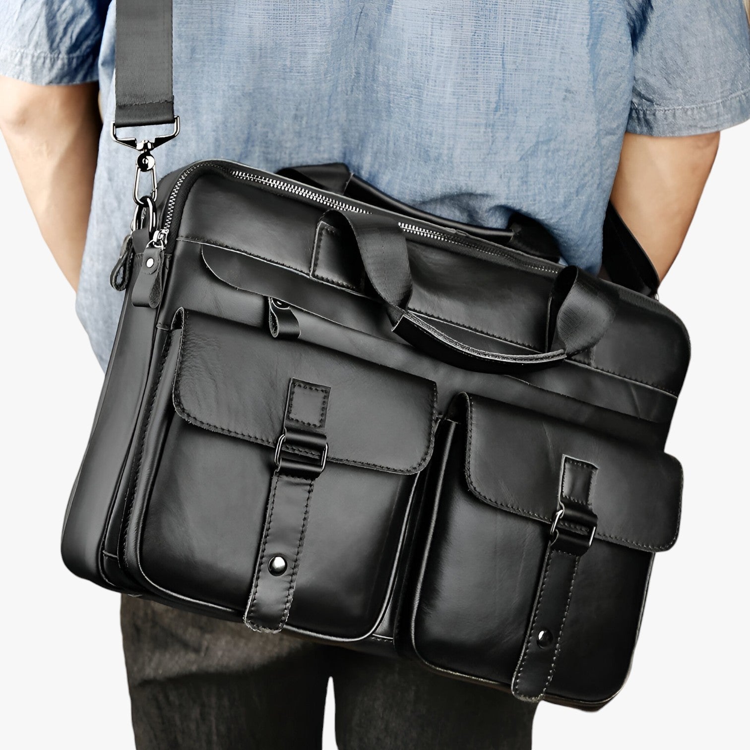 Borsa per Laptop in Pelle di Lusso - Pratica per il Lavoro - - Bags borsa borsa laptop laptop lavoro mens bag pelle pratica Shoulder Bags - Concept Palermo