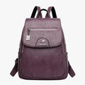 Mochila vintage de piel suave auténtica para viajes para hombre/mujer