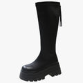 Botas Mujer Moda Trendy con Cremallera, Suela Gruesa y Confort Extra por Encima de la Rodilla