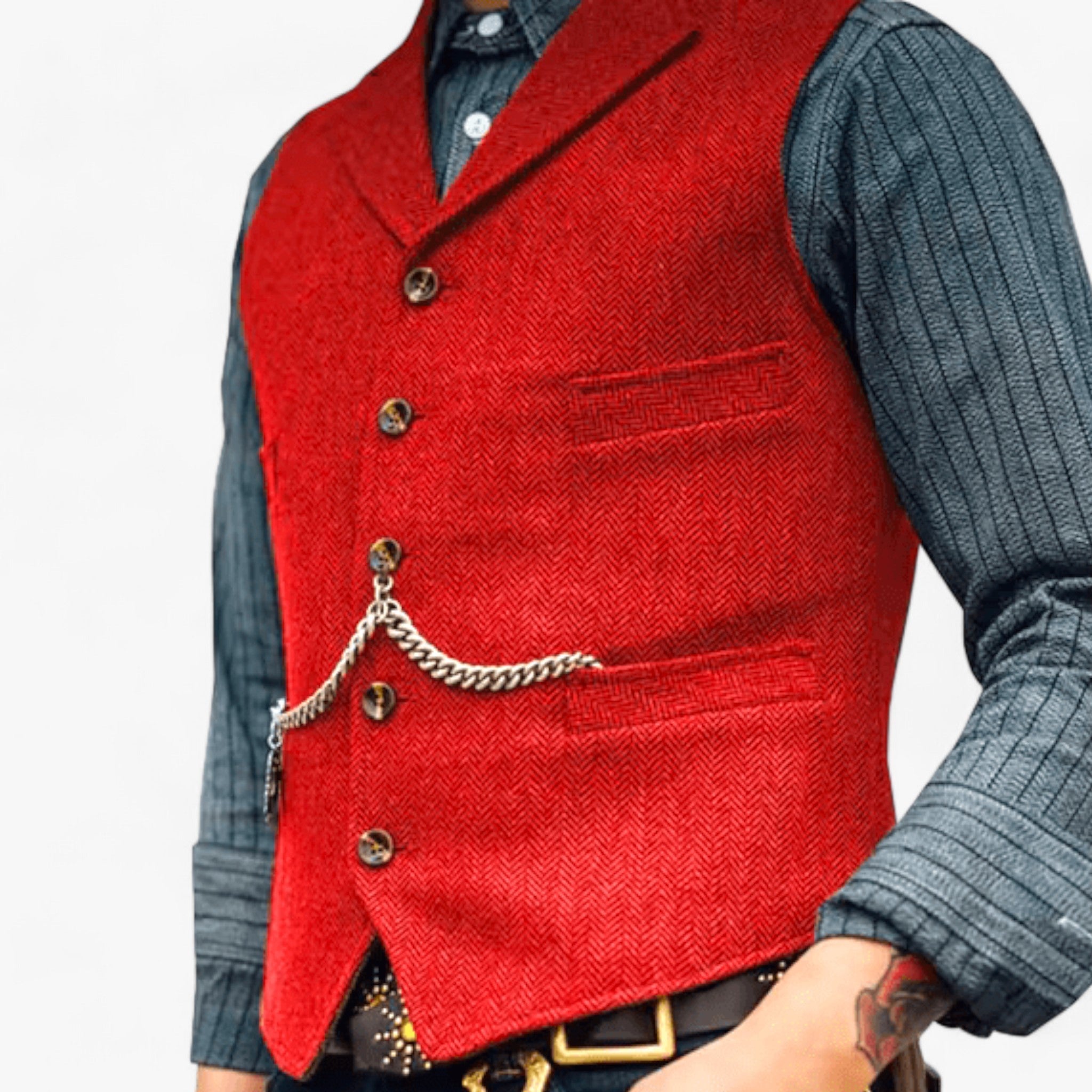 Gilet business in ottone - Eleganza senza tempo Lana Uomo - Colore rosso - business eleganza gilet gilet business lana men's coats & jackets ottone tempo - Concept Palermo