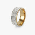 Anillo de lujo de acero inoxidable con piedra de cristal – alianza de boda Hombre