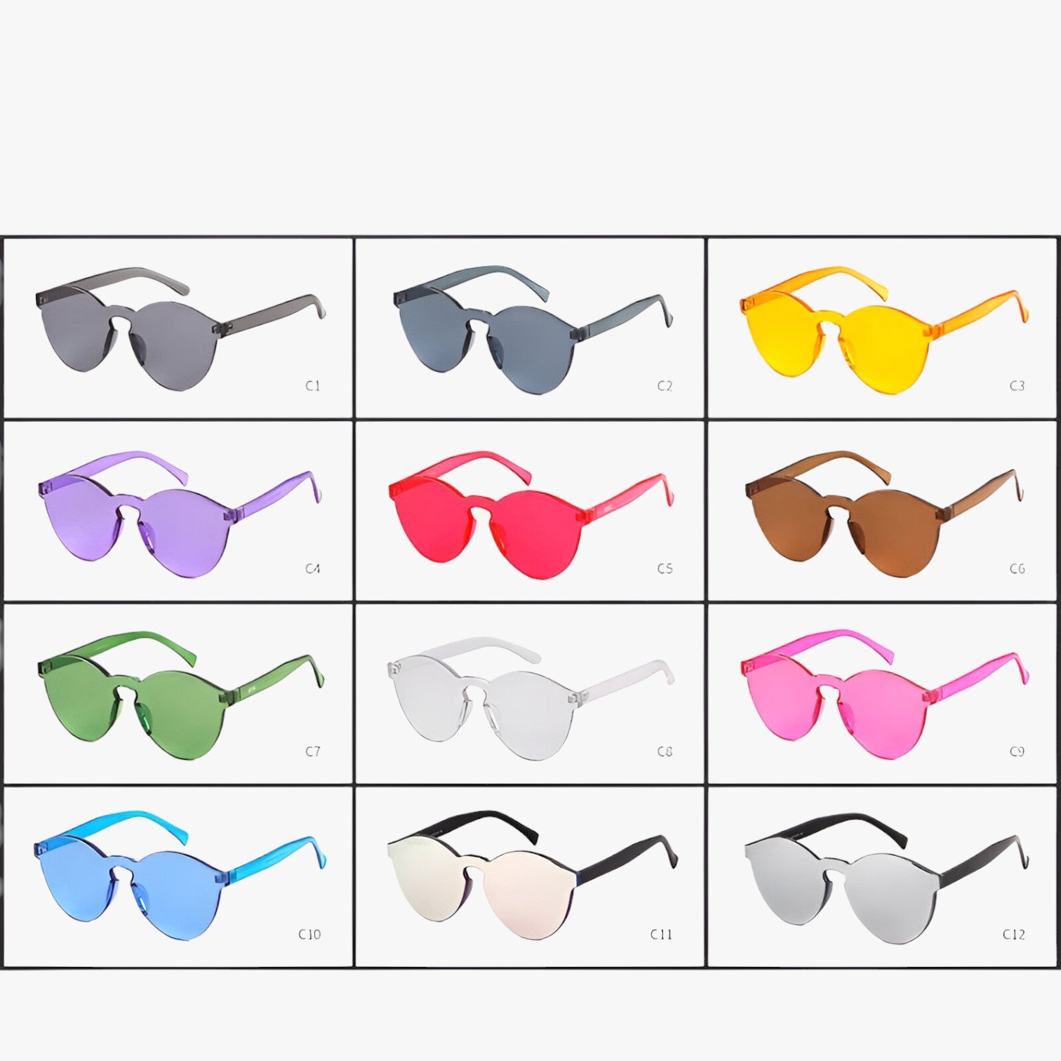 Occhiali da sole rotondi retrò senza montatura - - Fashion Sunglasses montatura occhiali occhiali sole retr rotondi sole sun glasses sunglasses sunglasses for women womens sun glasses - Concept Palermo
