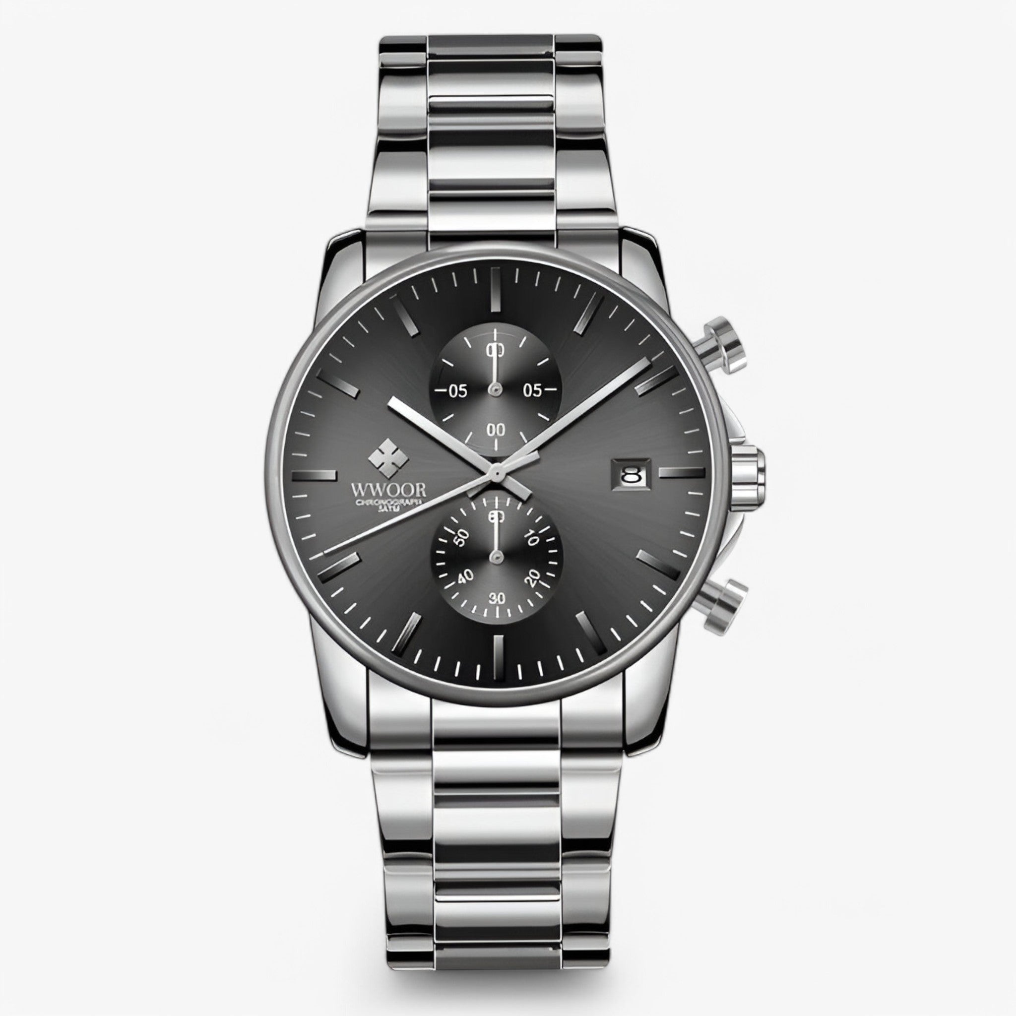 Orologio Cronografo Business di Lusso Uomo - Bianco nero - accessoires business cronografo horloges orologio orologio cronografo uomo watches - Concept Palermo