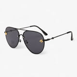 Bee Pilot vintage zonnebril met metalen montuur Mannen