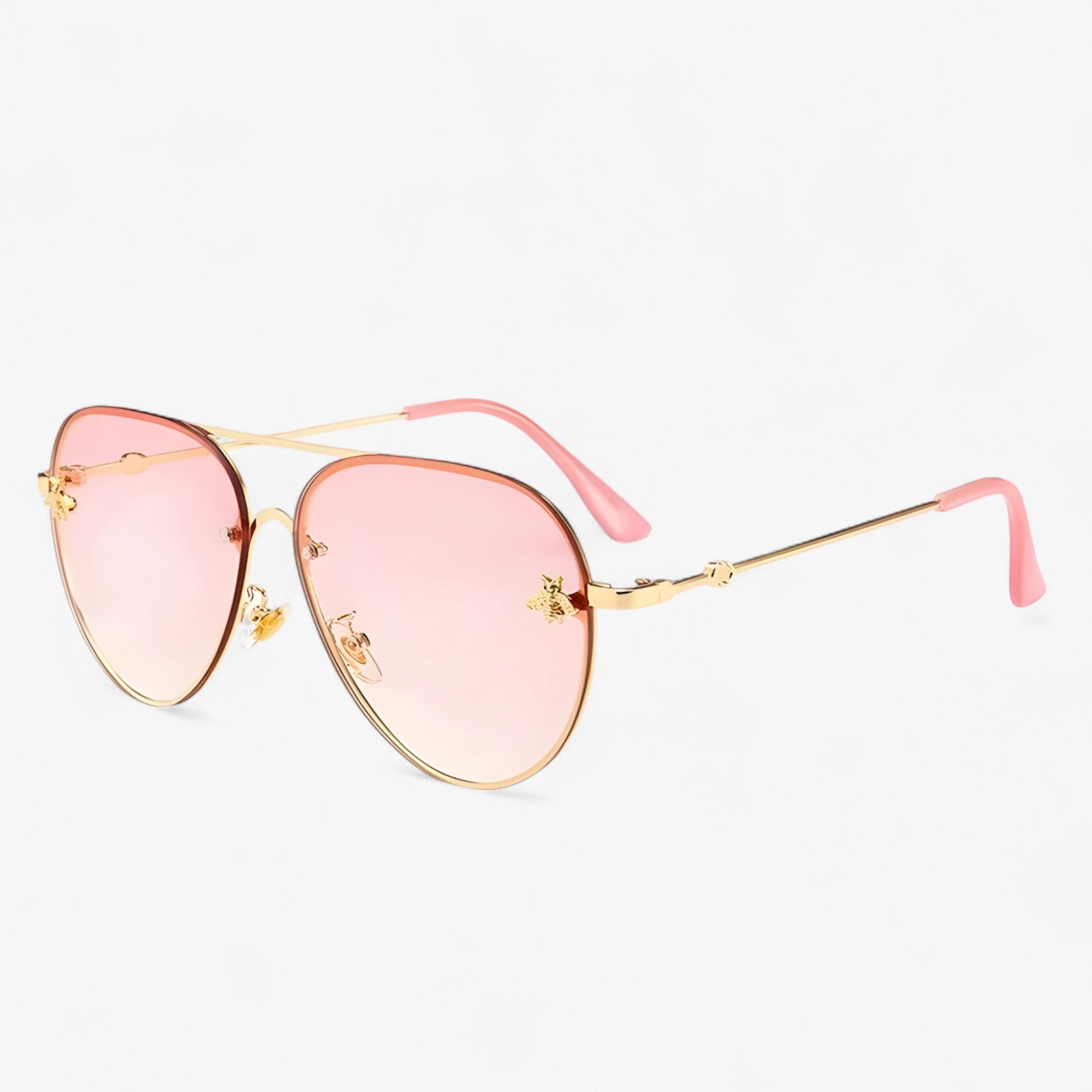 Occhiali da sole Bee Pilot vintage con montatura in metallo Uomo - oro rosa - Fashion Sunglasses men sunglasses polarized mens sunglasses metallo montatura occhiali occhiali sole pilot Polarized man sunglasses sole sunglasses sunglasses polarized men uomo - Concept Palermo