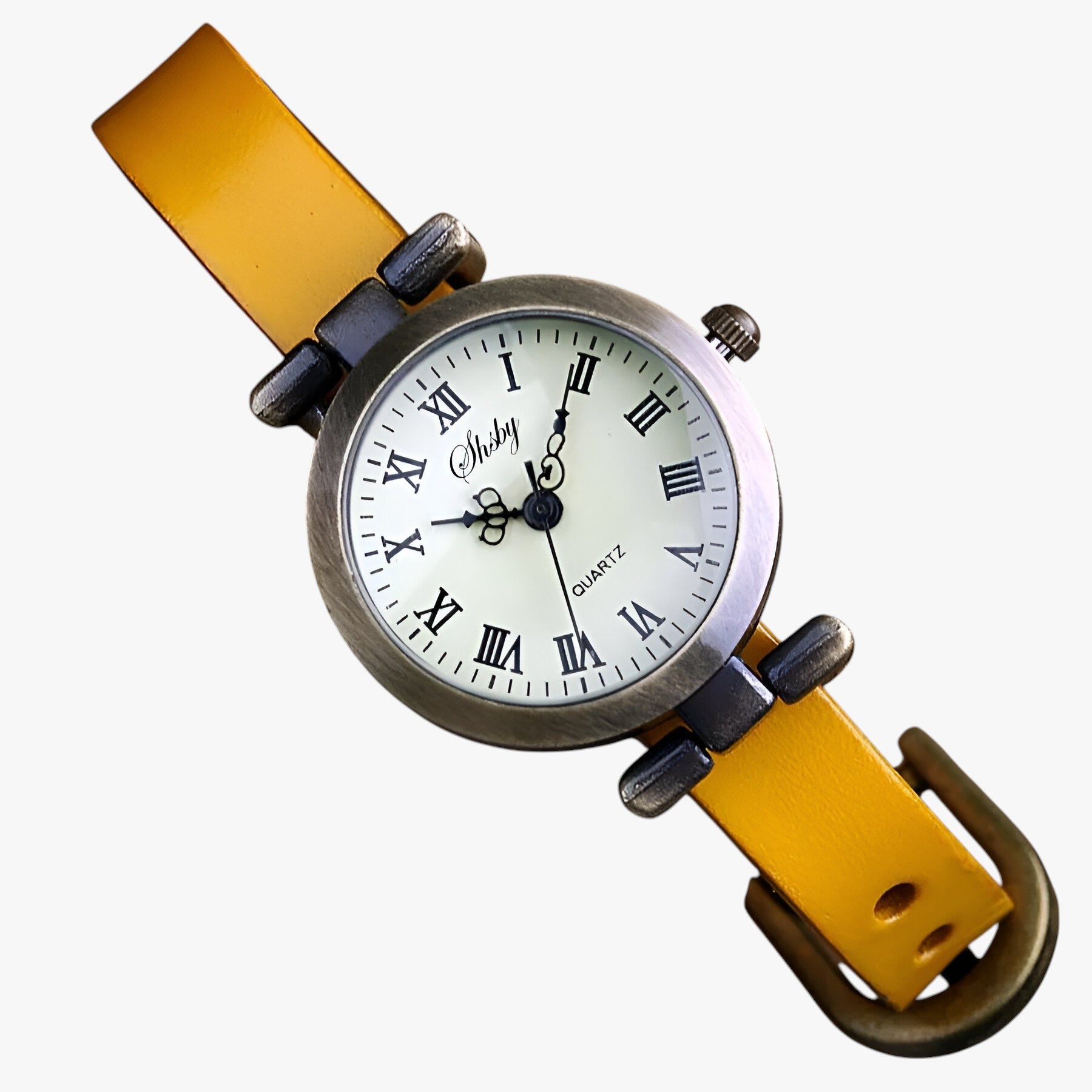 Orologio Donna Shsby Eleganza Vintage in Pelle per Sera - giallo - donna eleganza female watch orologio orologio donna pelle sera shsby vintage watch watch for women watches - Concept Palermo