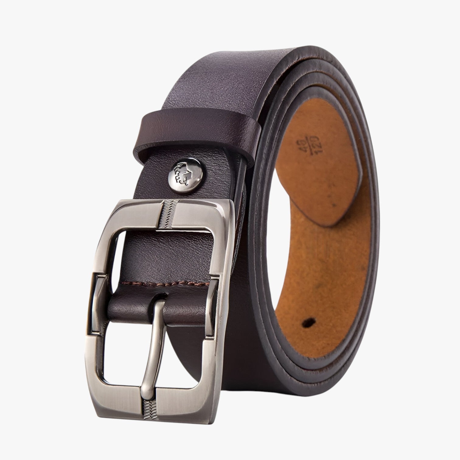 Cintura in pelle pregiata con fibbia ad ardiglione Uomo - Caffè - ardiglione Belts belts for men cintura cintura pelle fibbia Mens belt pelle pregiata uomo - Concept Palermo