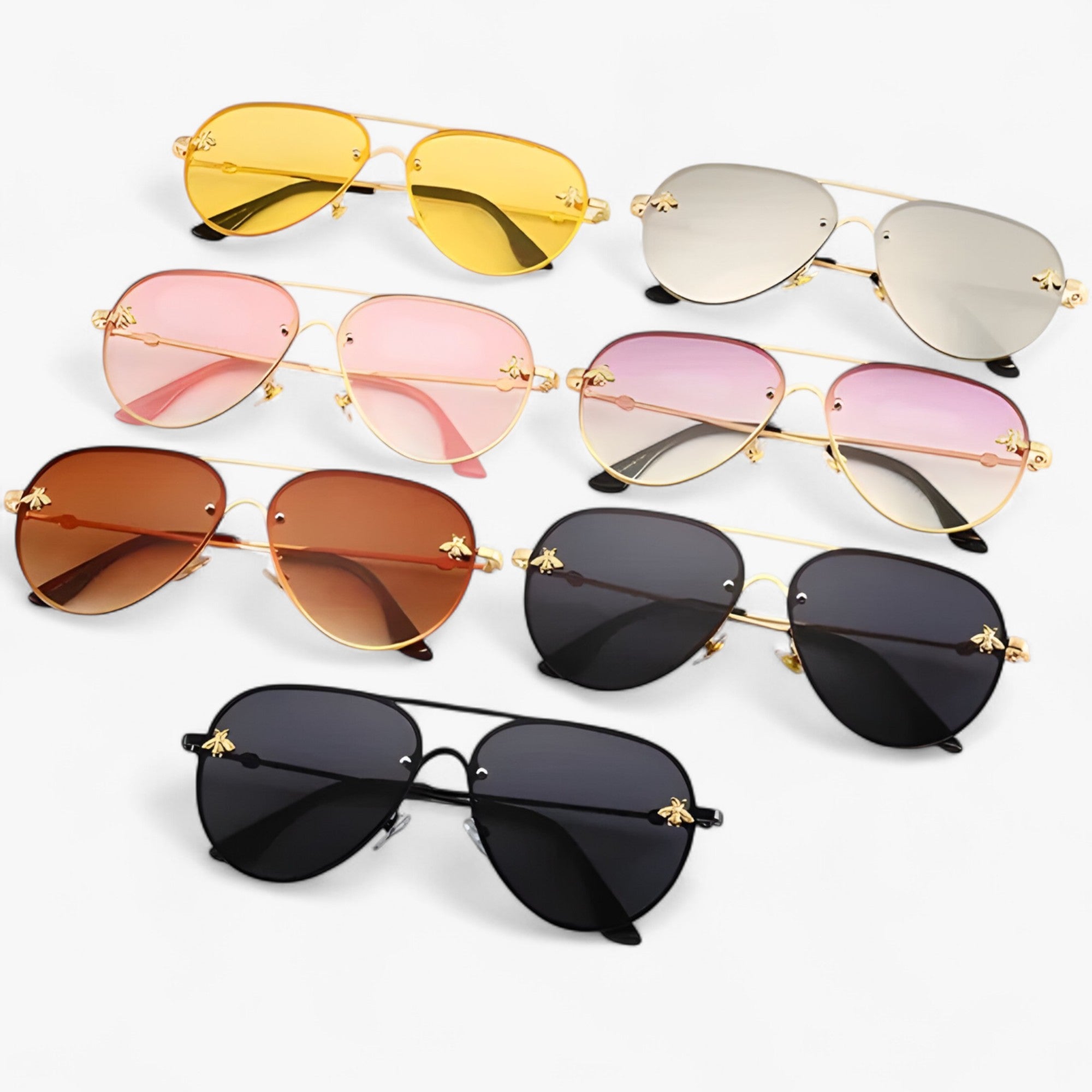 Occhiali da sole Bee Pilot vintage con montatura in metallo Uomo - - Fashion Sunglasses men sunglasses polarized mens sunglasses metallo montatura occhiali occhiali sole pilot Polarized man sunglasses sole sunglasses sunglasses polarized men uomo - Concept Palermo