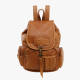 Ruime vintage schoolrugzak van zwart PU-leer voor dames