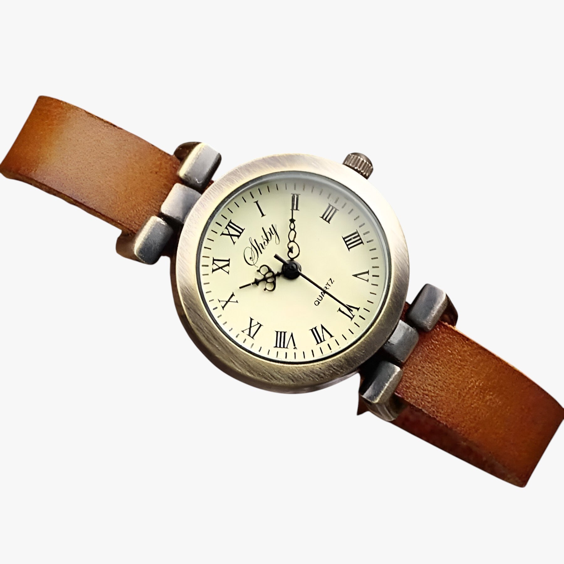 Orologio Donna Shsby Eleganza Vintage in Pelle per Sera - khaki - donna eleganza female watch orologio orologio donna pelle sera shsby vintage watch watch for women watches - Concept Palermo