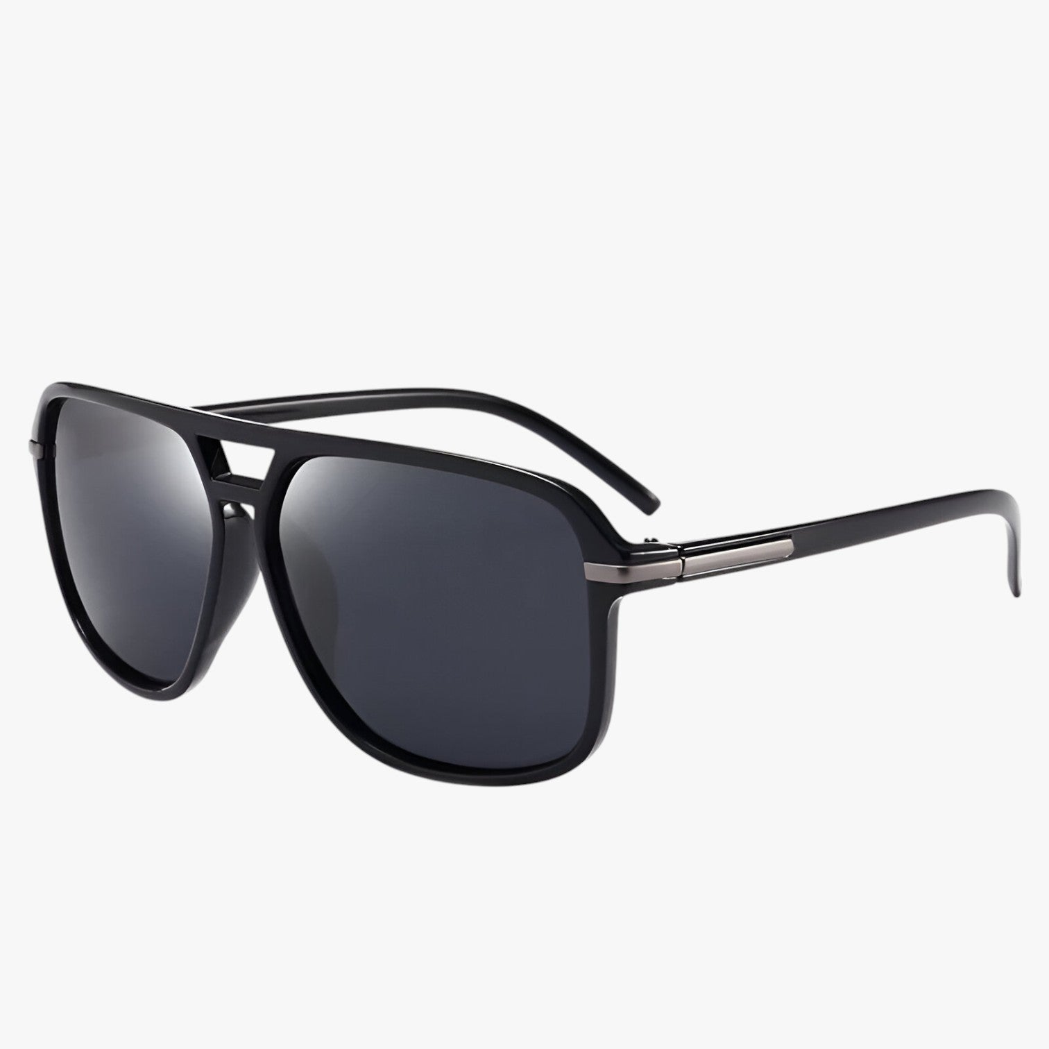 Occhiali da sole a forma di pilota vintage con protezione UV400 Uomo - MATTE ZWART - ZWART - forma mens accessory mens sunglasses occhiali occhiali sole pilota protezione sole sunglasses uomo - Concept Palermo