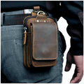 Pochette di cintura da uomo in pelle nera – Elegante e pratica per l'uso quotidiano