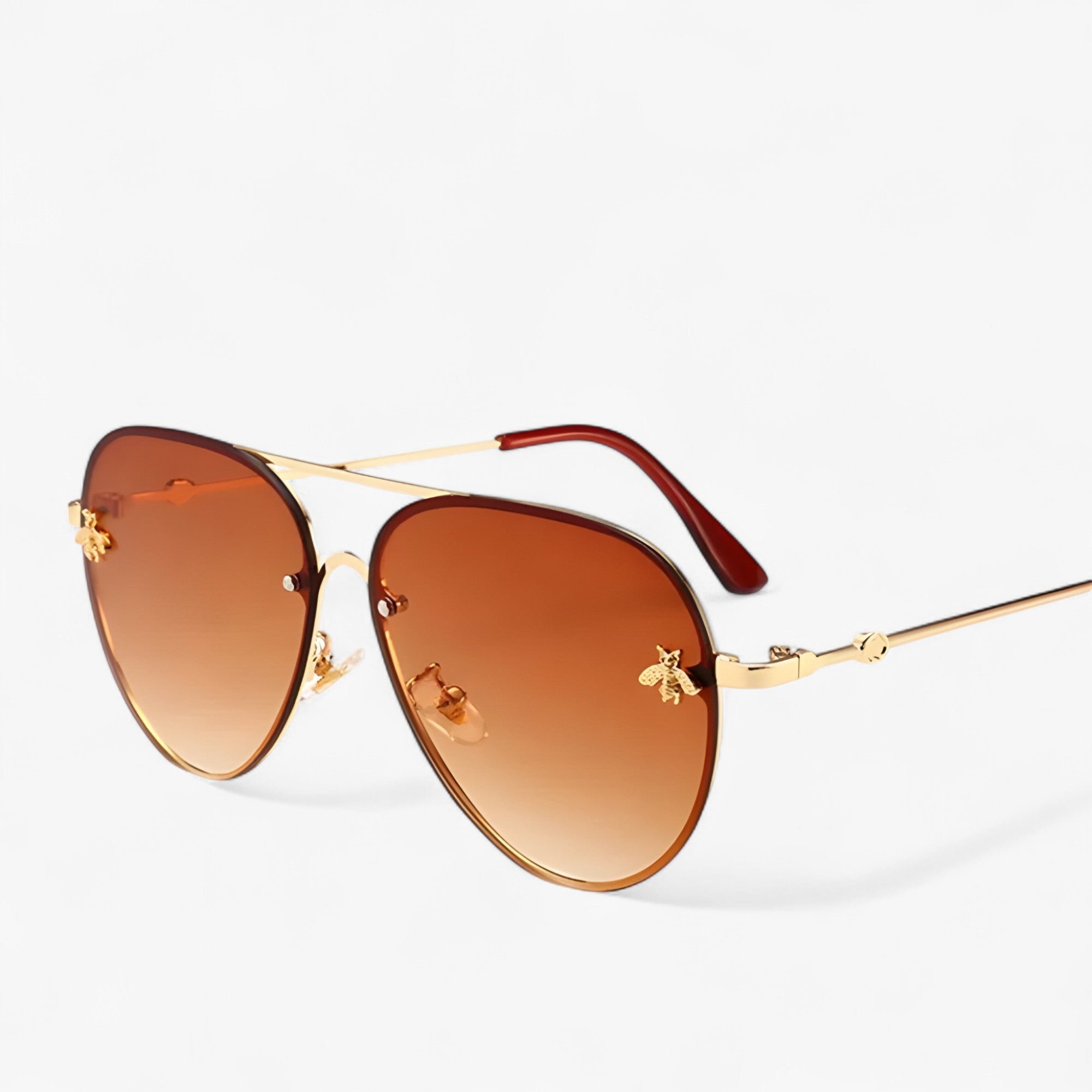 Occhiali da sole Bee Pilot vintage con montatura in metallo Uomo - tè d'oro - Fashion Sunglasses men sunglasses polarized mens sunglasses metallo montatura occhiali occhiali sole pilot Polarized man sunglasses sole sunglasses sunglasses polarized men uomo - Concept Palermo