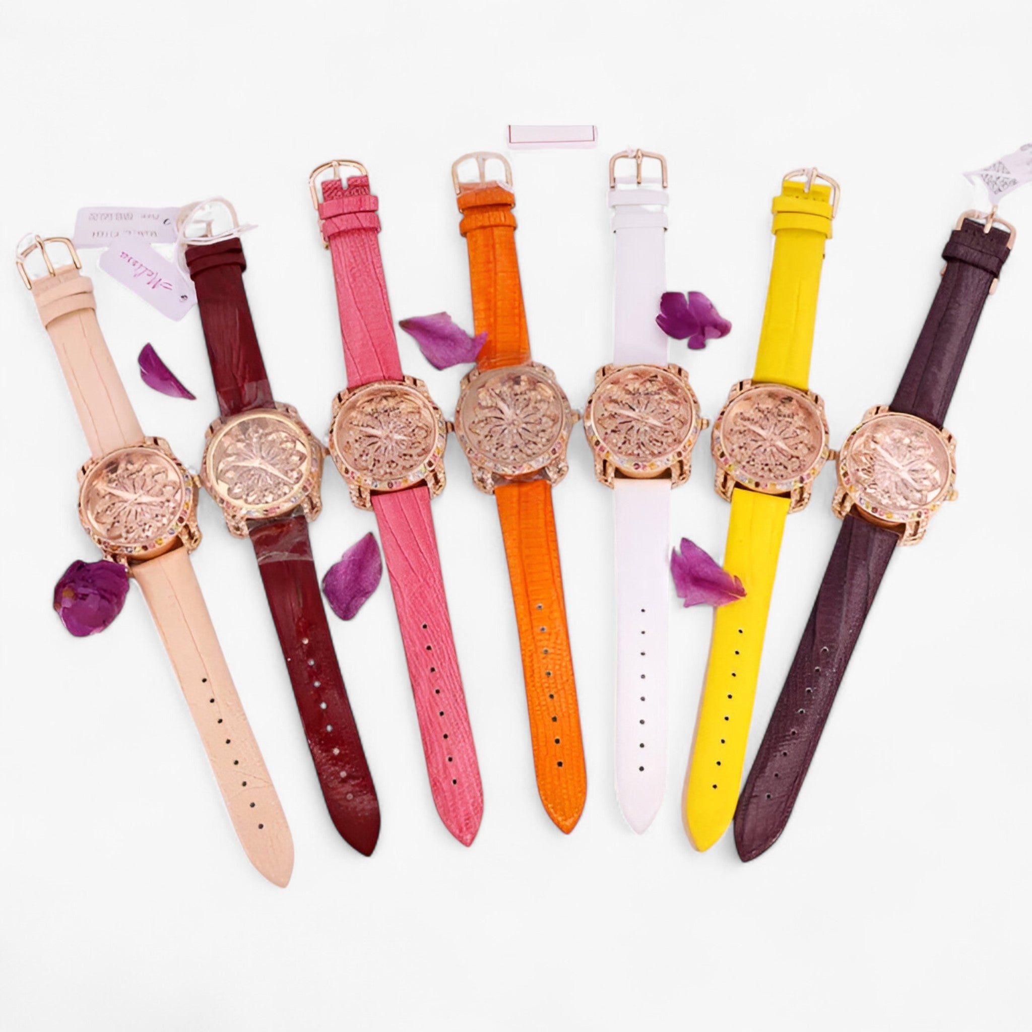 Orologio da donna al quarzo con cristallo a caramella e cinturino in pelle - - caramella cinturino cristallo donna female watch orologio orologio donna pelle quarzo watch for women - Concept Palermo