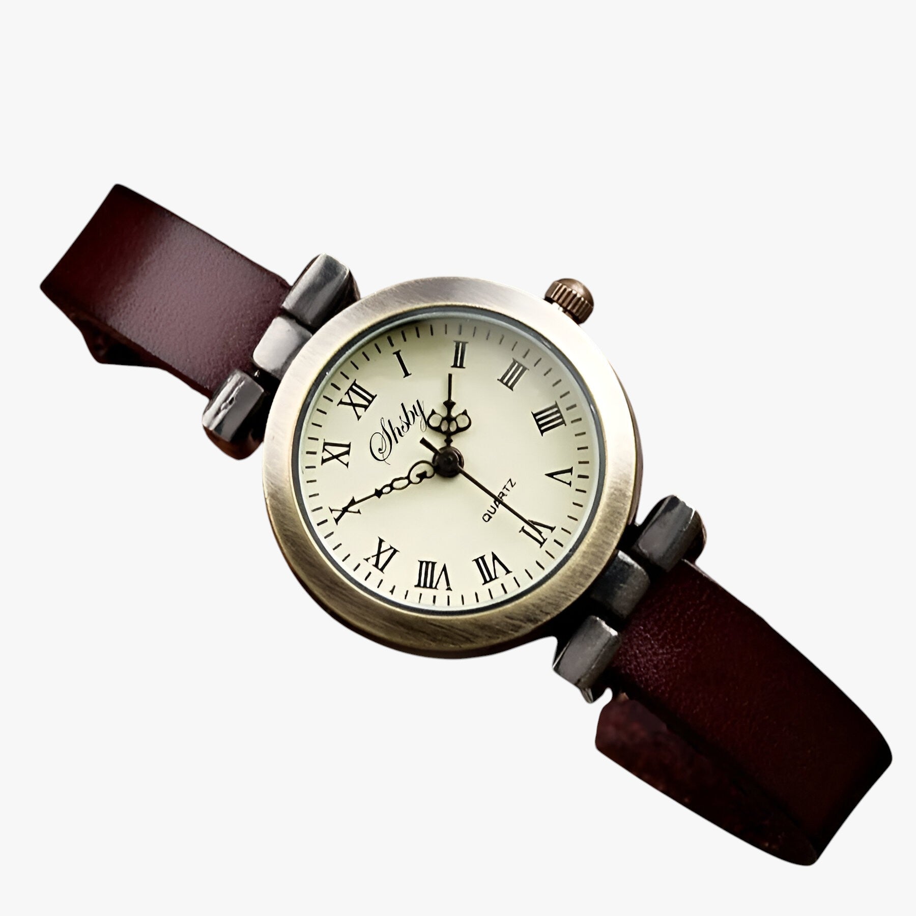 Orologio Donna Shsby Eleganza Vintage in Pelle per Sera - marrone scuro - donna eleganza female watch orologio orologio donna pelle sera shsby vintage watch watch for women watches - Concept Palermo