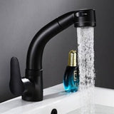 Rubinetto Miscelatore Estraibile Cromato Monoforo in Ottone per Lavabo Bagno Design Moderno