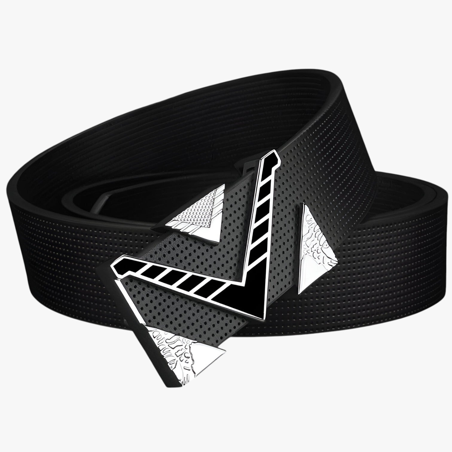 Cintura Uomo Elegante in Pelle Nera con Fibbia Dorata a V - Fibbia nera e nera - Belts belts for men cintura cintura fibbia dorata fibbia Mens belt uomo - Concept Palermo