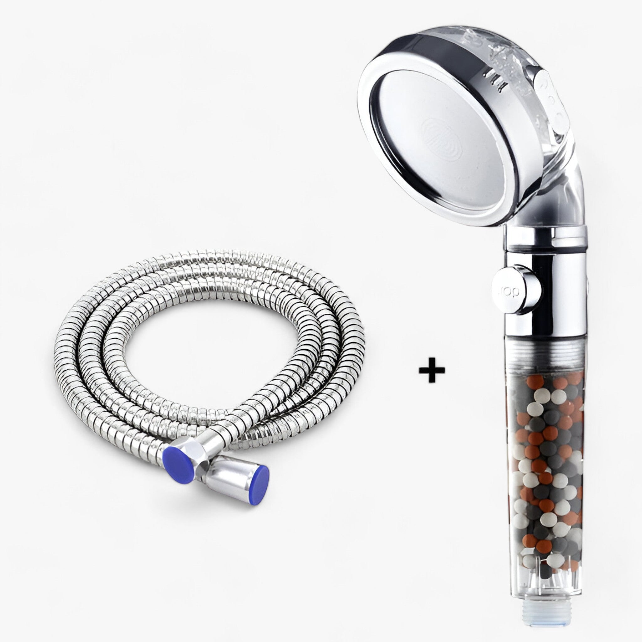 Soffione ad alta pressione - 3 impostazioni e filtro alla turmalina Pelle - Doccia e tubo flessibile - alla alta filtro home & garden huis & tuin impostazioni pelle pressione soffione - Concept Palermo