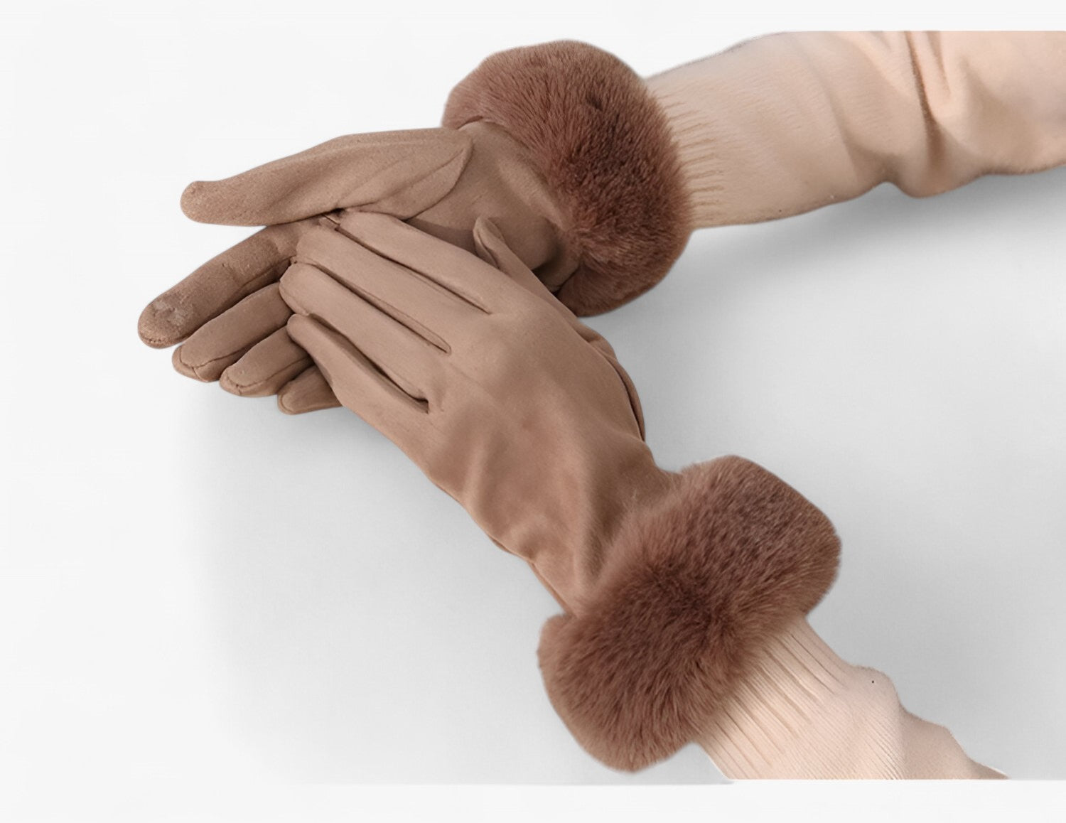 Guanti Touchscreen in camoscio caldo con pelliccia sintetica Uomo - - caldo camoscio gloves gloves & mittens guanti guanti touchscreen pelliccia sintetica touchscreen winter gloves womens fasion - Concept Palermo