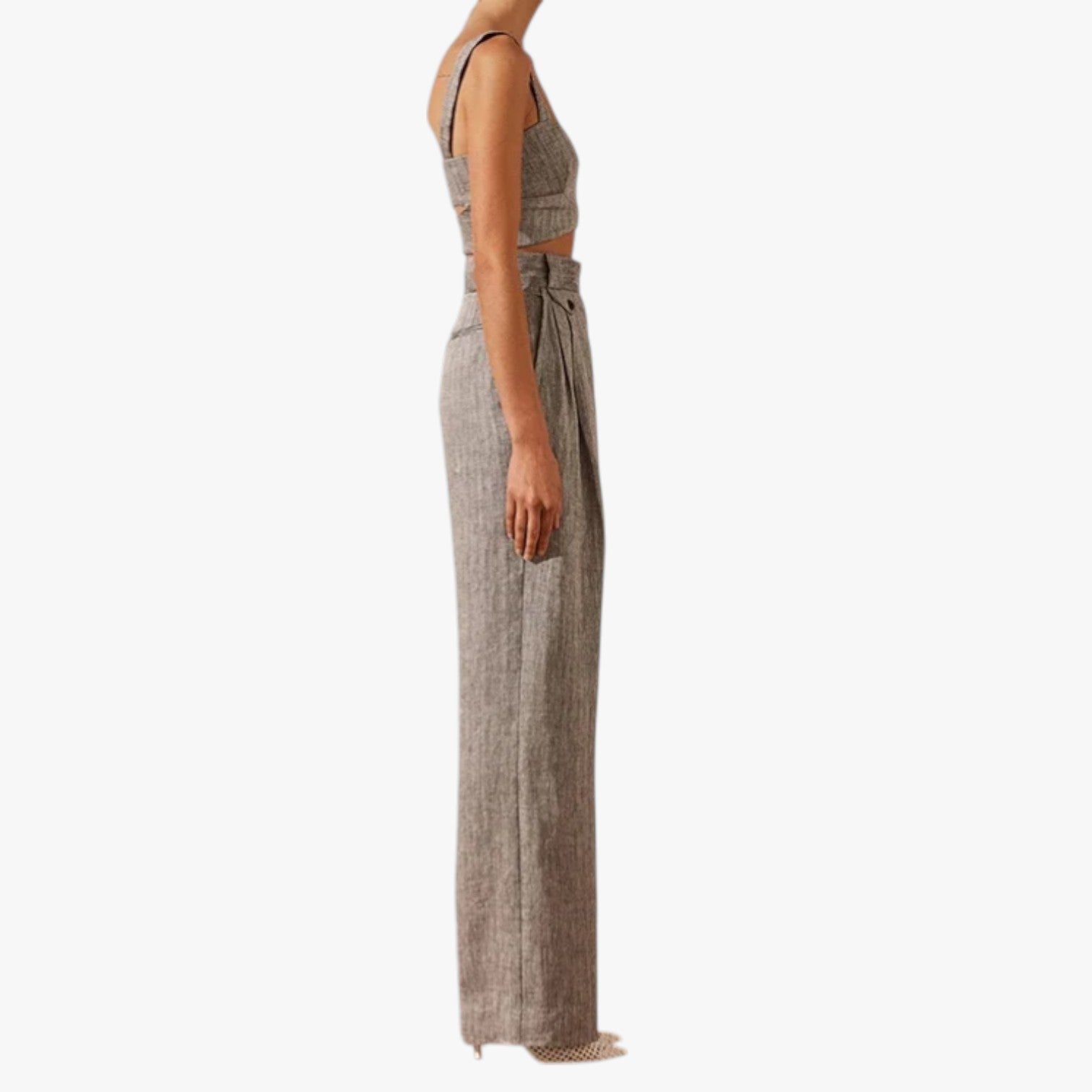 Pantaloni Donna Vita Alta in Lino-Cotone Eleganza Aria & Libertà Tutto il Giorno - - alta aria cotone donna eleganza giorno libertà linen pants lino pants pants for women women pants - Concept Palermo